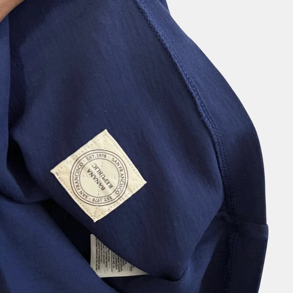 Banana Republic Men Heavyweight Cotton XXL Crewneck Shirt Blue Relaxed Fit NWT